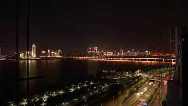 南昌大桥赣江两岸及沿江路夜景延时视频的预览图